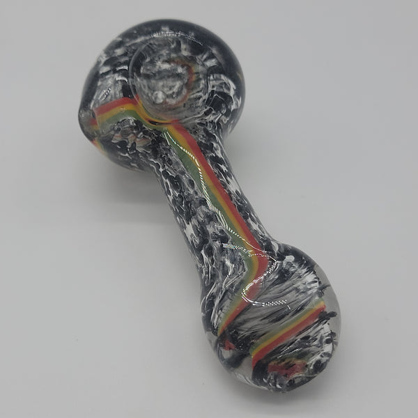 Black Frit w/ Rasta Swirl Hand Pipe