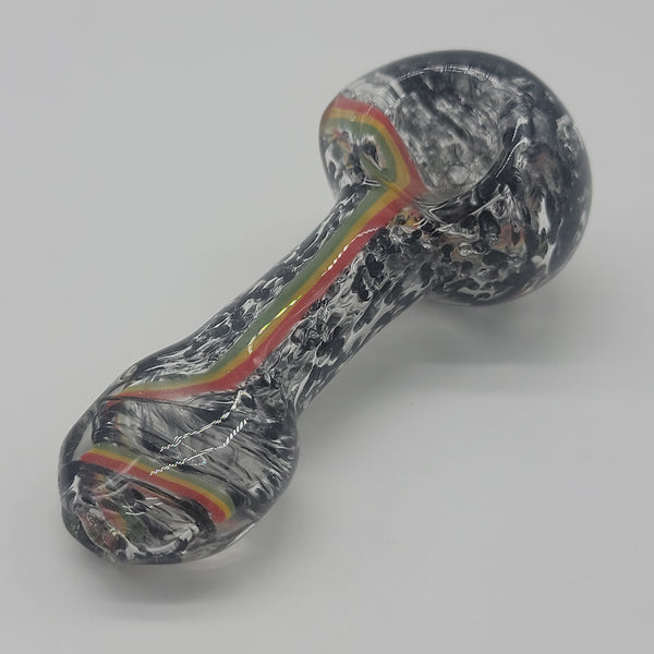 Black Frit w/ Rasta Swirl Hand Pipe